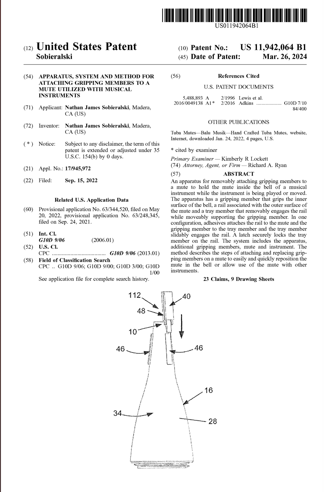 Patent Issued for the Removable Cork System